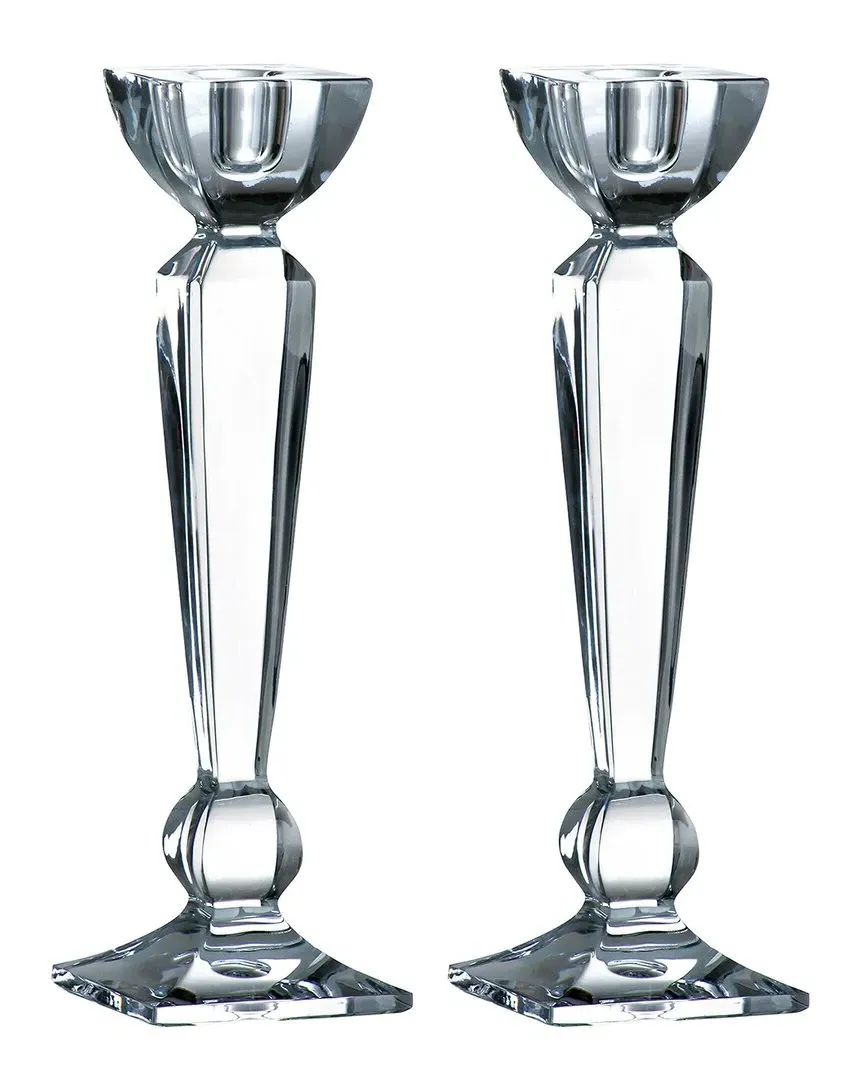 Set of Two 10in Crystalline Candlestick Holders - Clear image