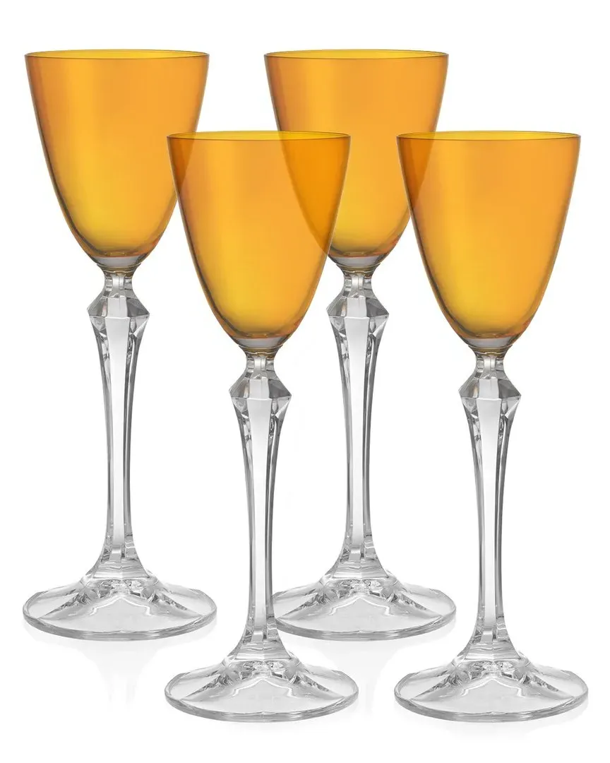 Vivid Set of 4 Liquor Glasses - Amber, Glass image