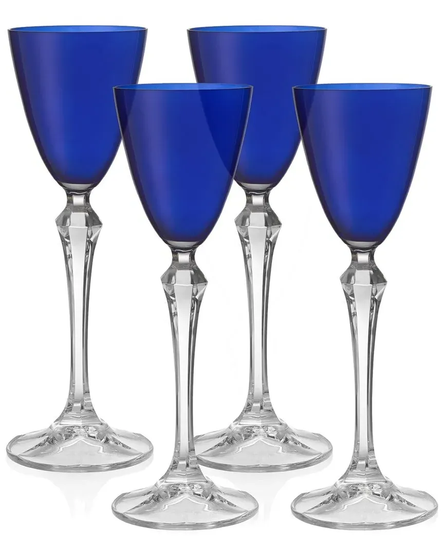 Vivid Set of 4 Liquor Glasses - Blue, Glass