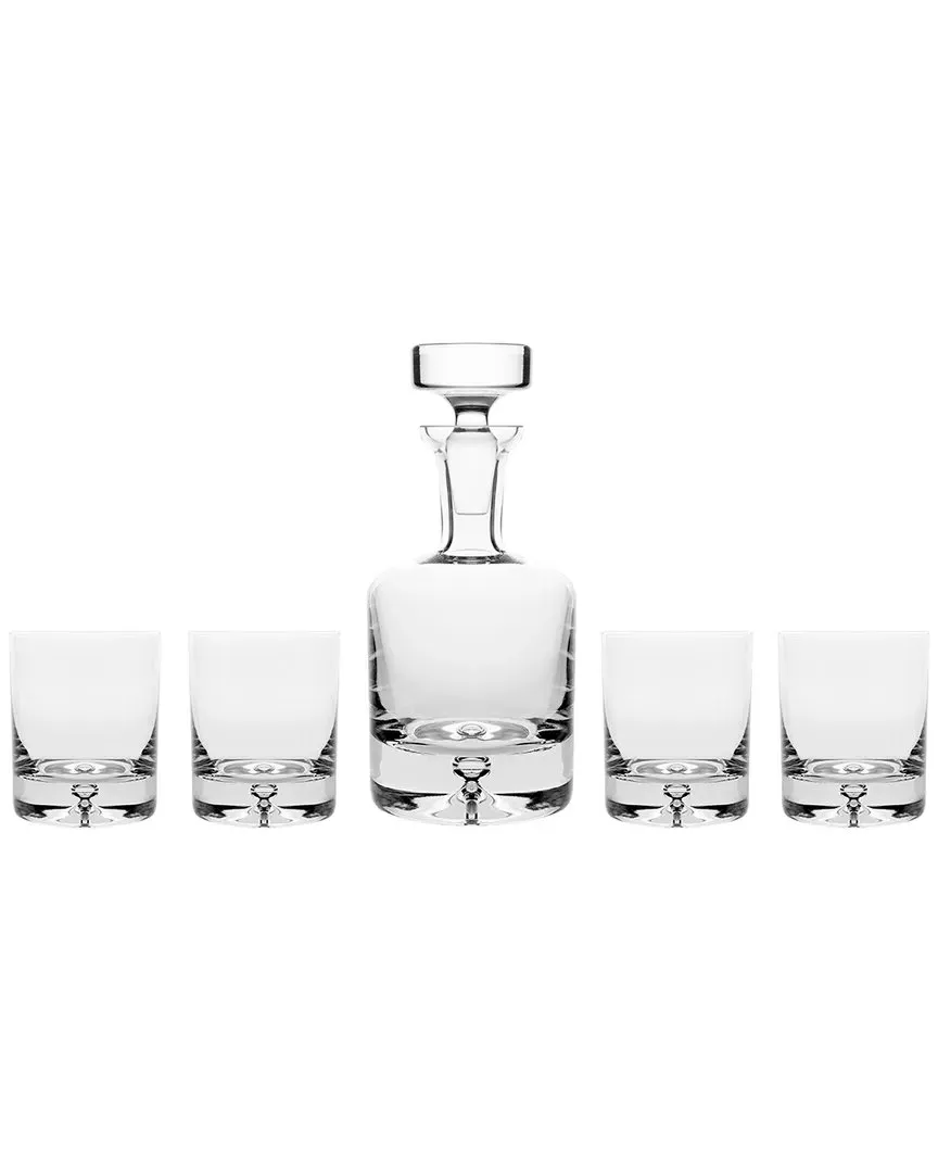 Whiskey Decanter And Tumbler 5pc Set - Clear image