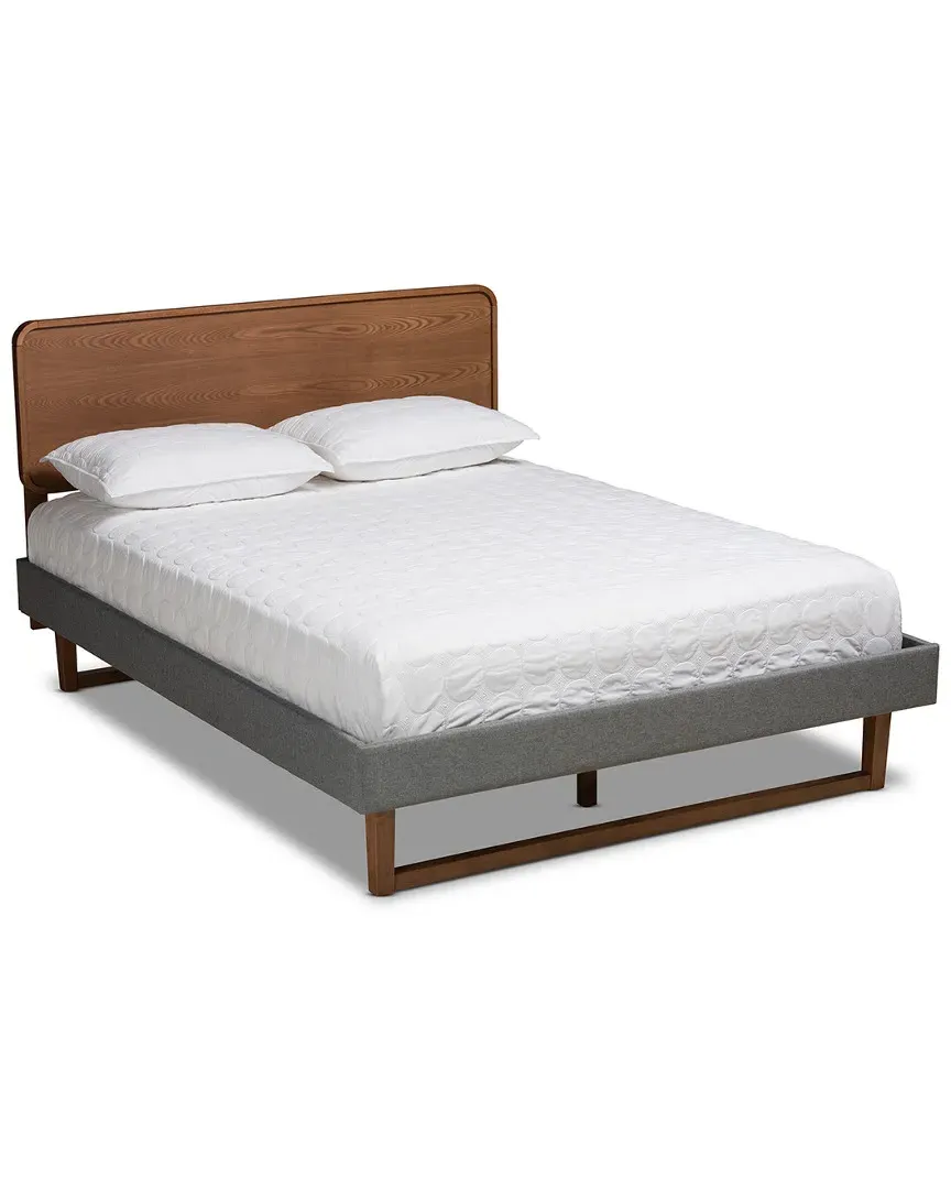 Ayla Full Size Platform Bed - Grey, Walnut image