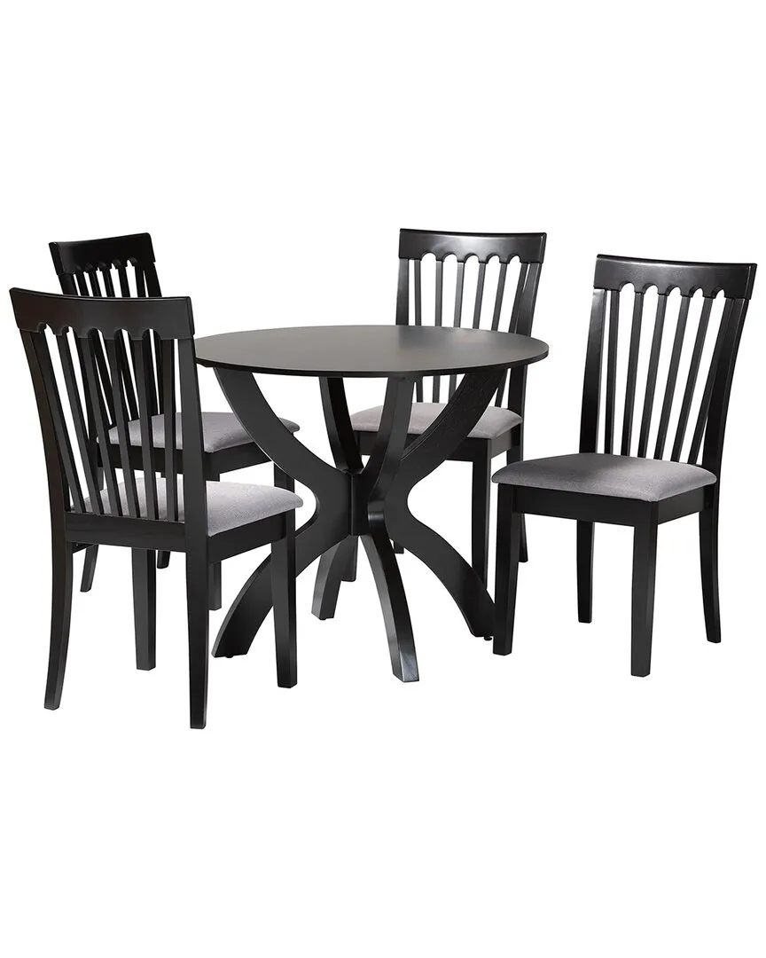 Bailey 5-Piece Dining Set - Grey, Rubberwood