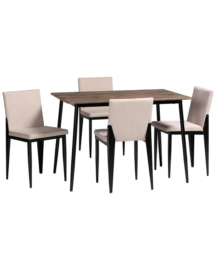 Bishop 5-Piece Dining Set - Beige, Metal image