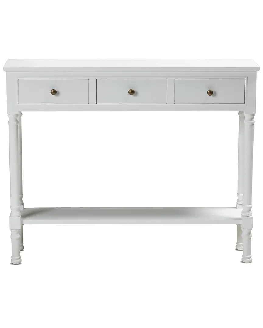 Calvin 3-Drawer Entryway Console Table - White image