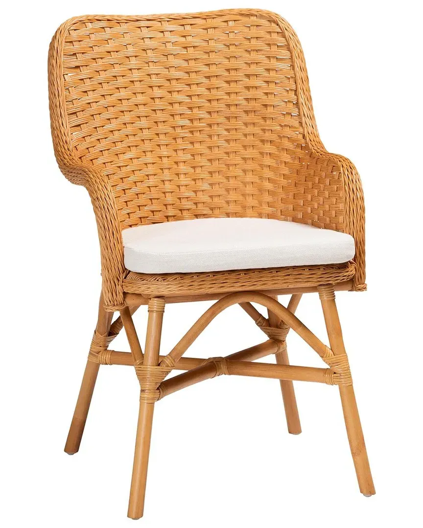 Celsie Rattan Dining Chair with Armrests