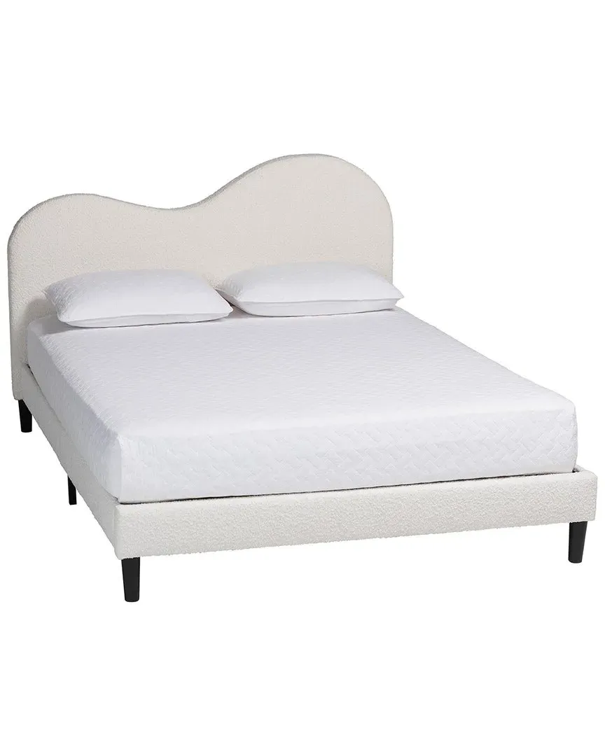 Dalton Queen Size Platform Bed - Cream, Boucle image