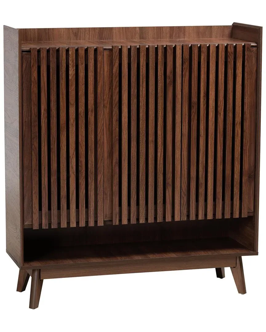 Delaire Shoe Cabinet - Walnut Brown, Wood