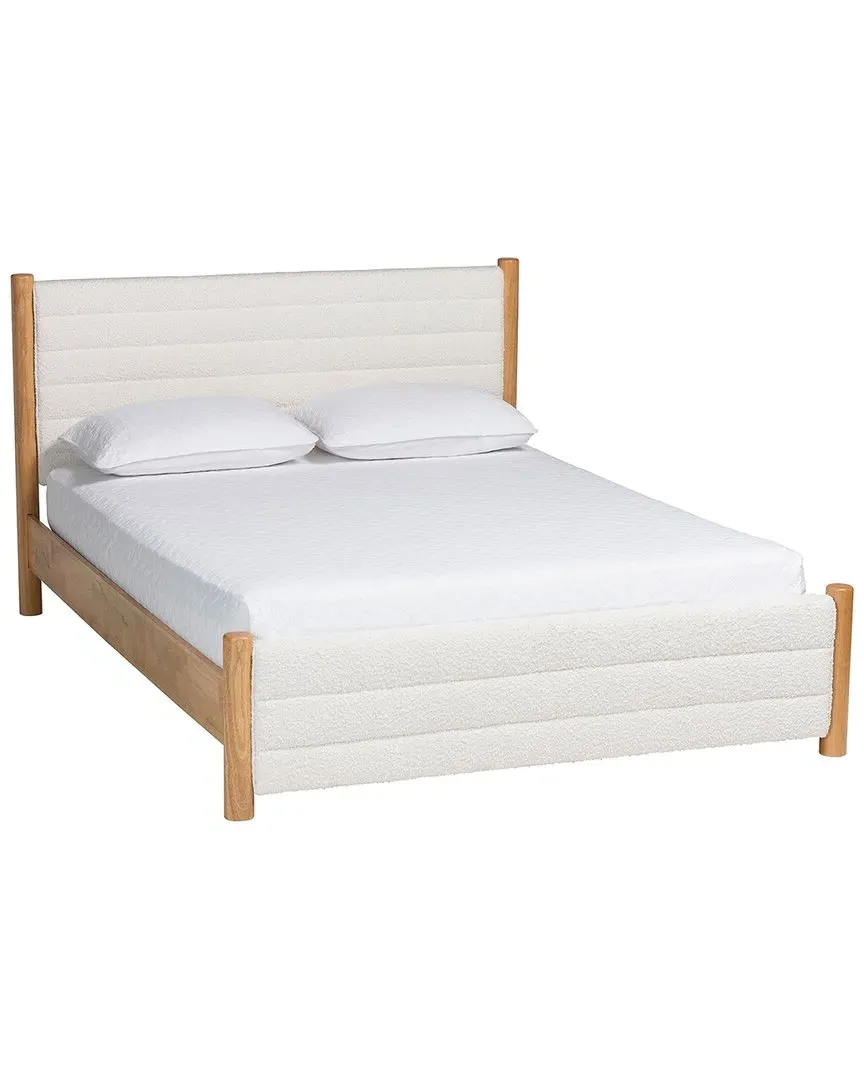 Eilert Queen Size Bed - Cream, Boucle