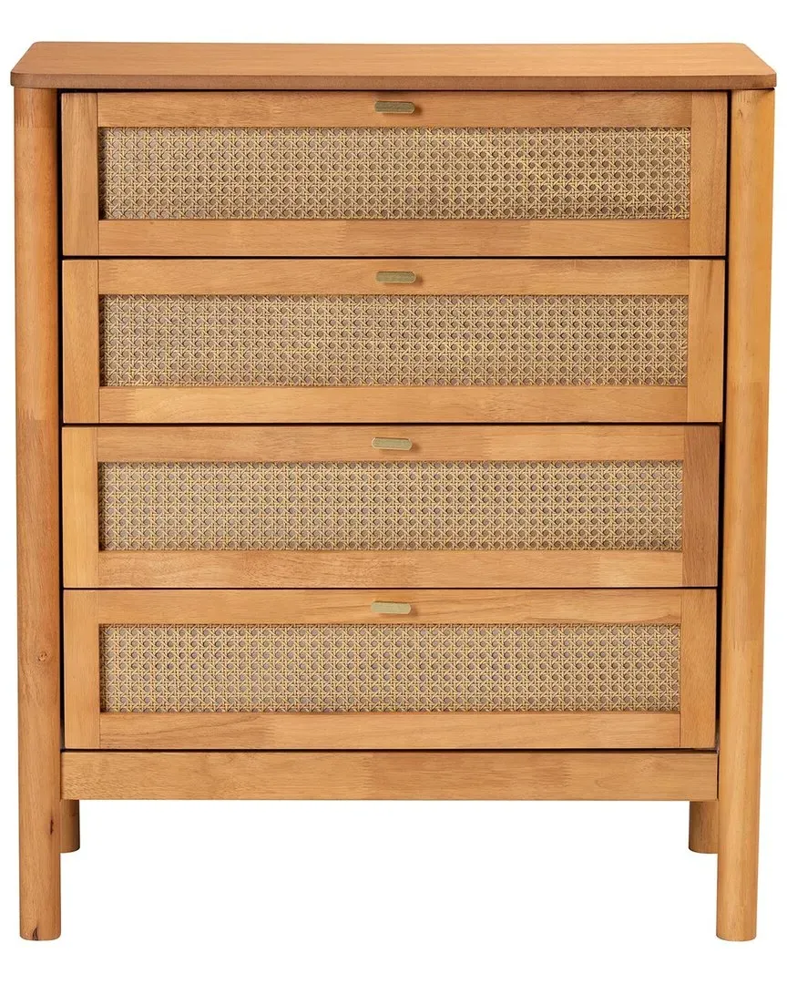 Jenn 4-Drawer Chest - Golden Brown, Rattan image