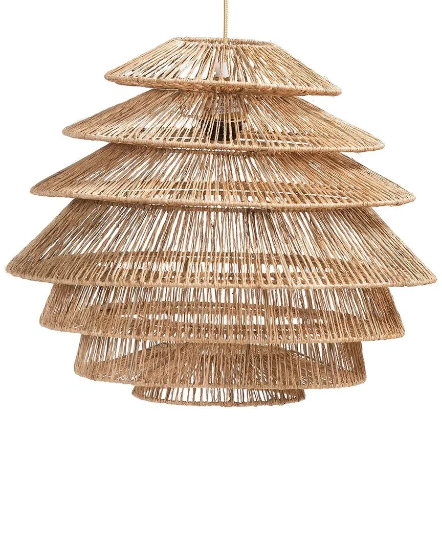 Kaede Layered Pendant Lampshade - Natural Brown, Jute