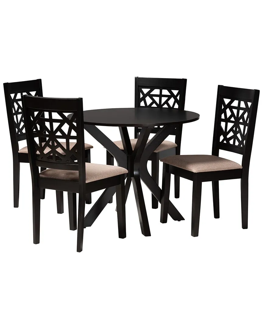 Karel 5-Piece Dining Set - Beige, Oak Wood