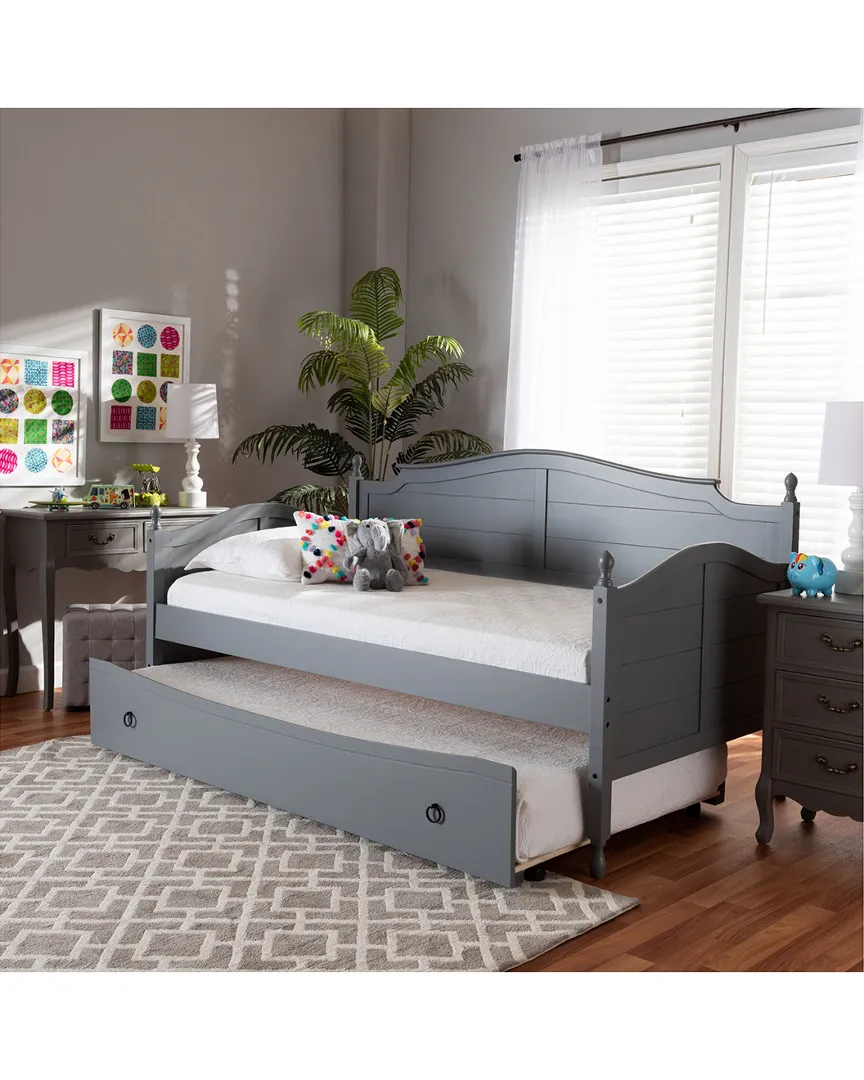 Mara Twin Size Daybed with Trundle - Grey