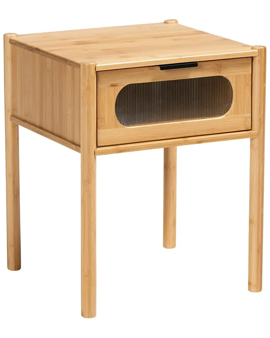 Naresh 1-Drawer End Table - Natural Brown, Bamboo image