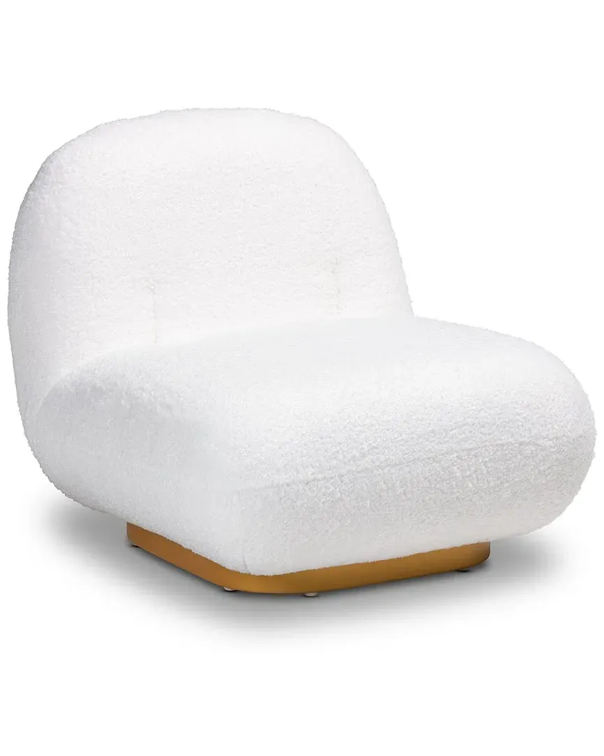 Paiva Boucle Upholstered Accent Chair - White, Gold image