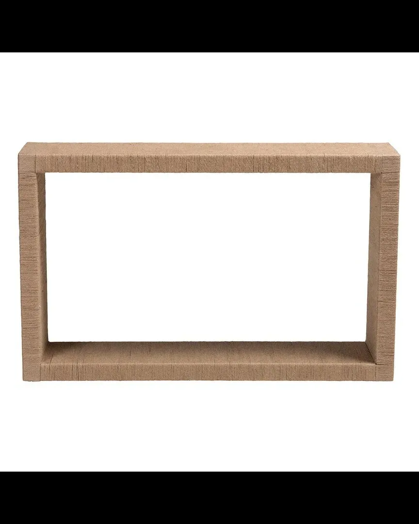 Rajiya Console Table with Shelf - Natural Brown, Jute