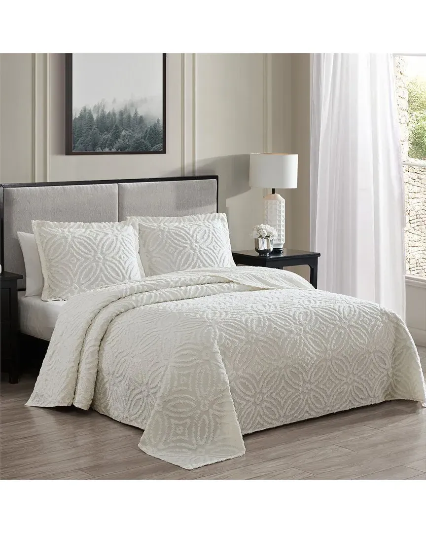 Alicia Tufted Chenille Bedspread - Ivory, Cotton