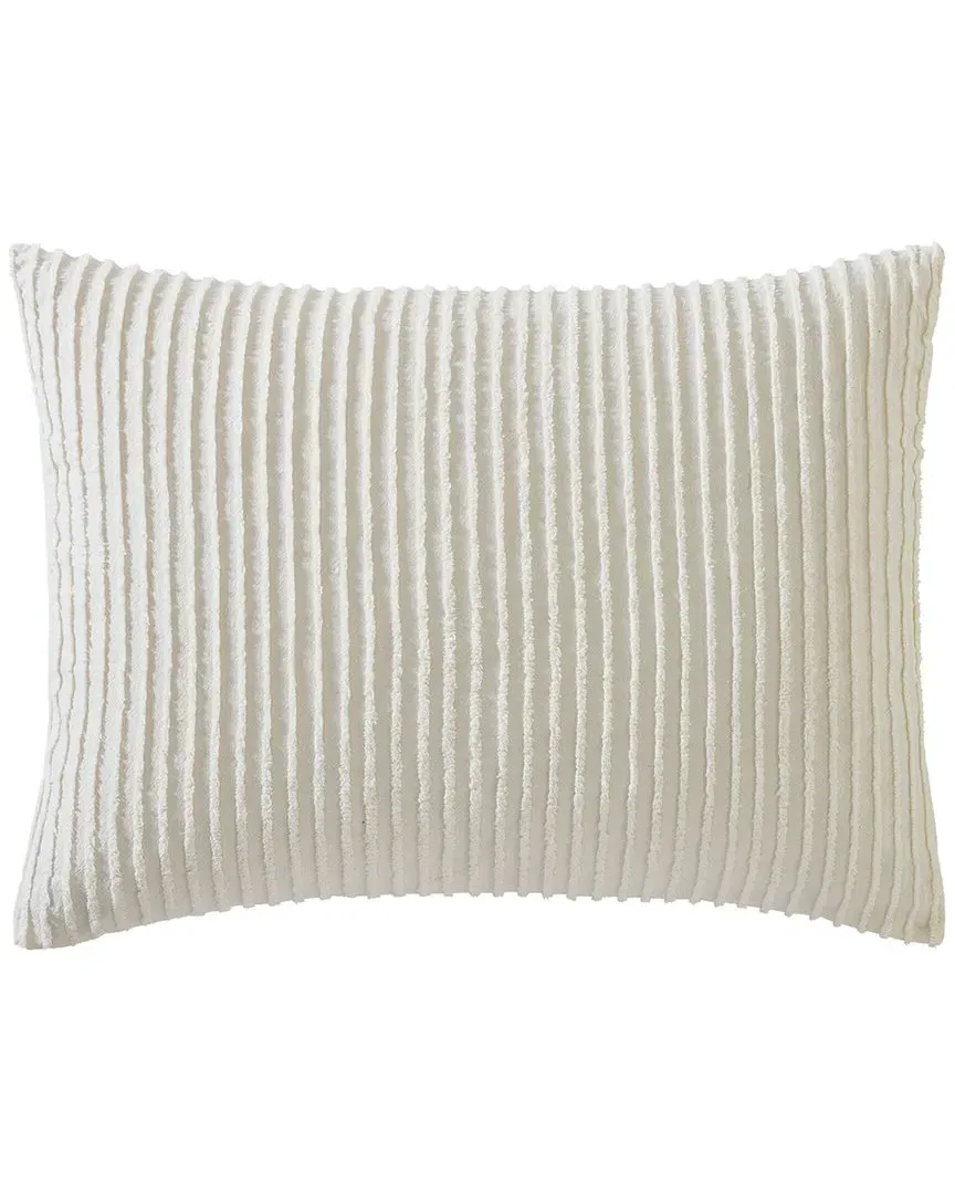 Channel Chenille Standard Pillow Sham - Ivory, Cotton