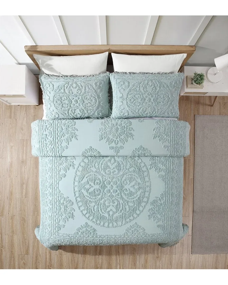 Medallion Chenille Bedspread - Blue, Cotton image