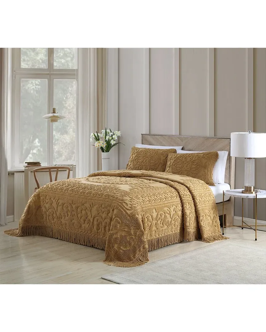Medallion Chenille Bedspread - Gold, Cotton