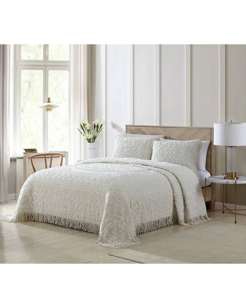 Medallion Chenille Bedspread - Ivory, Cotton