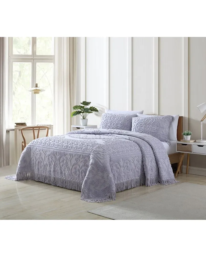 Medallion Chenille Bedspread - Lavender, Cotton