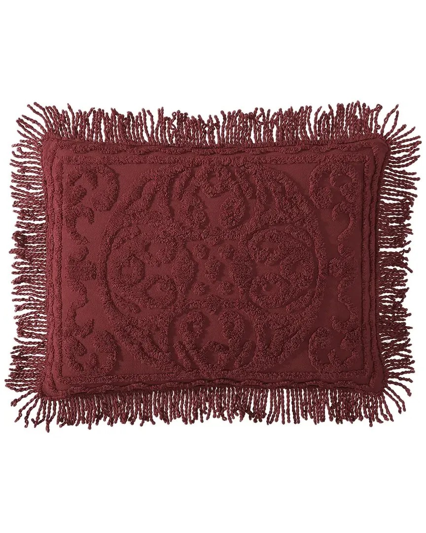 Medallion Chenille Pillow Sham - Burgundy, Cotton