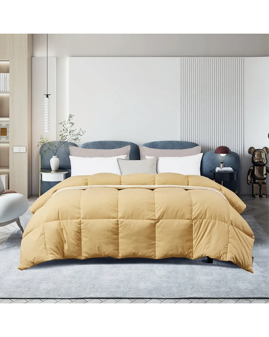 All-Season Feather & Down Comforter - Yellow, Microfiber