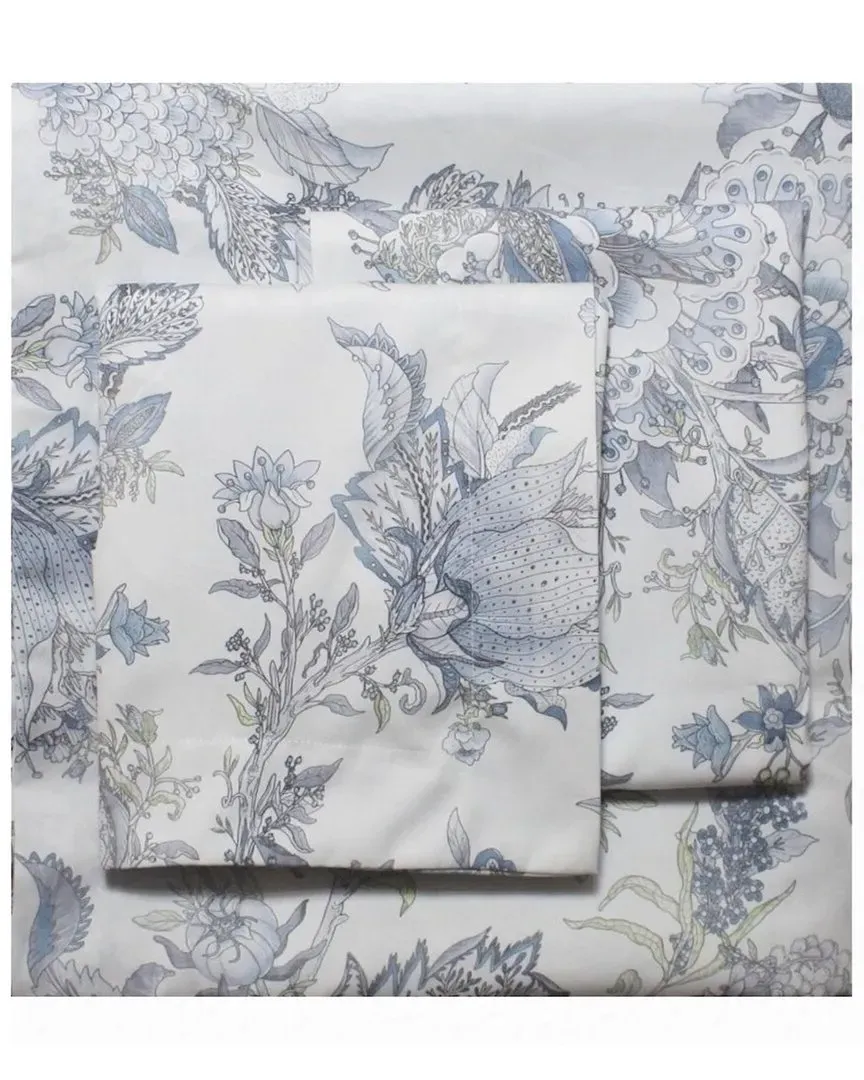 300 Thread Count Talavera Duvet Set - White/Blue, Cotton