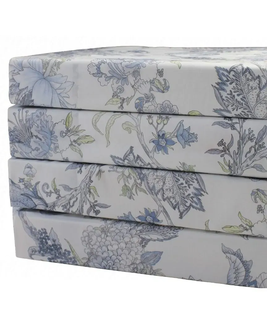 300 Thread Count Talavera Sheet Set - White/Blue, Cotton image