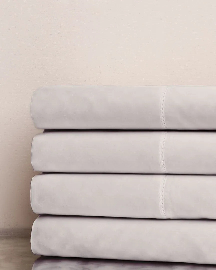 420TC Hemstitch Sheet Set - Beige, Cotton