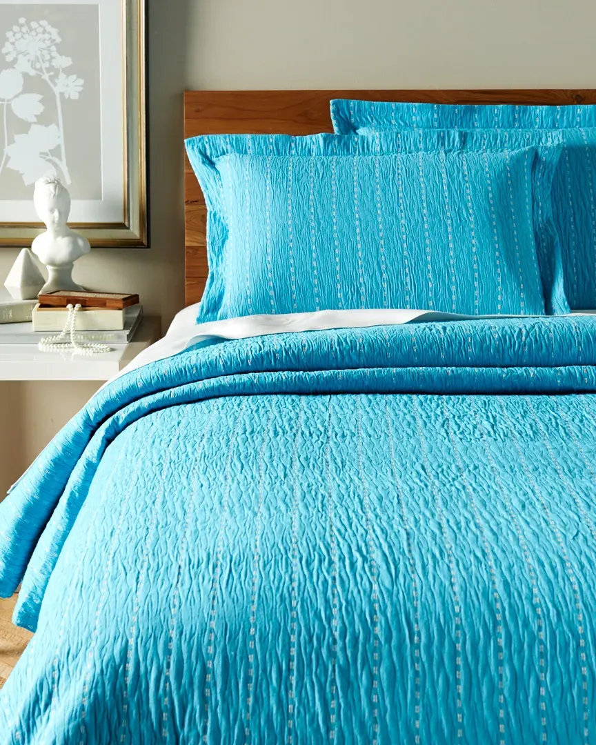 Belle Epoque Skip Stitch Coverlet Collection - Blue image