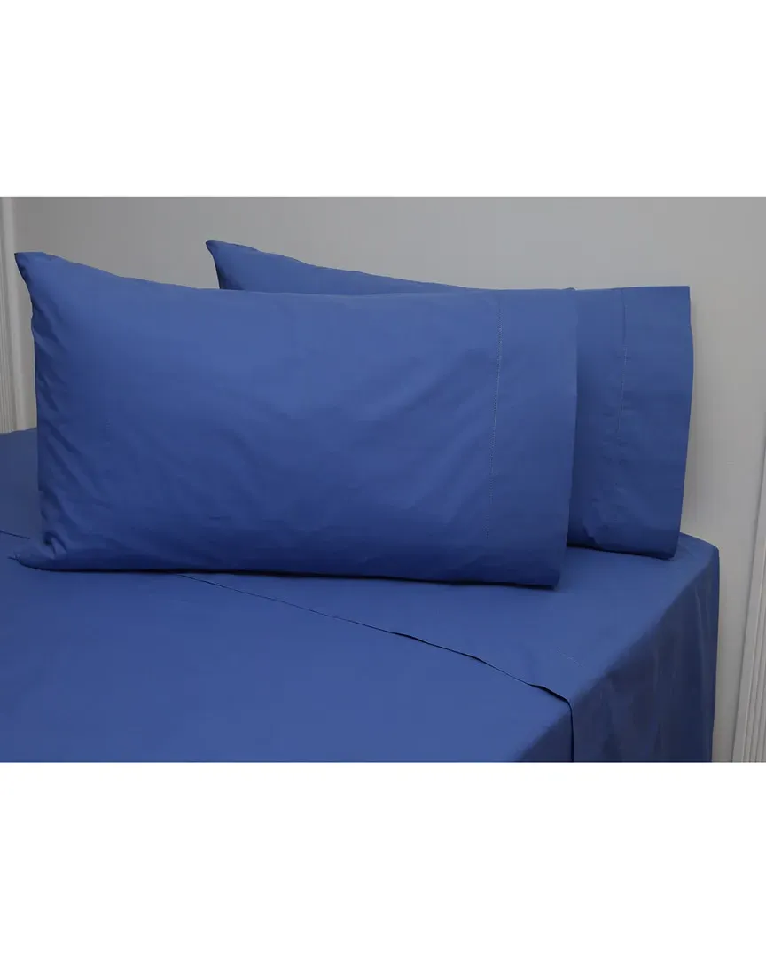 Biaritz Hemstitch Percale Sheet Set - Blue, Cotton image