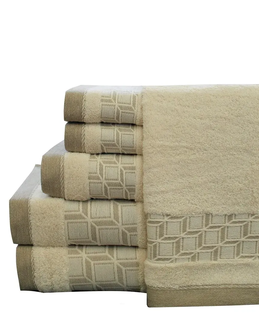 Blocks 6pc Towel Set - Linen image