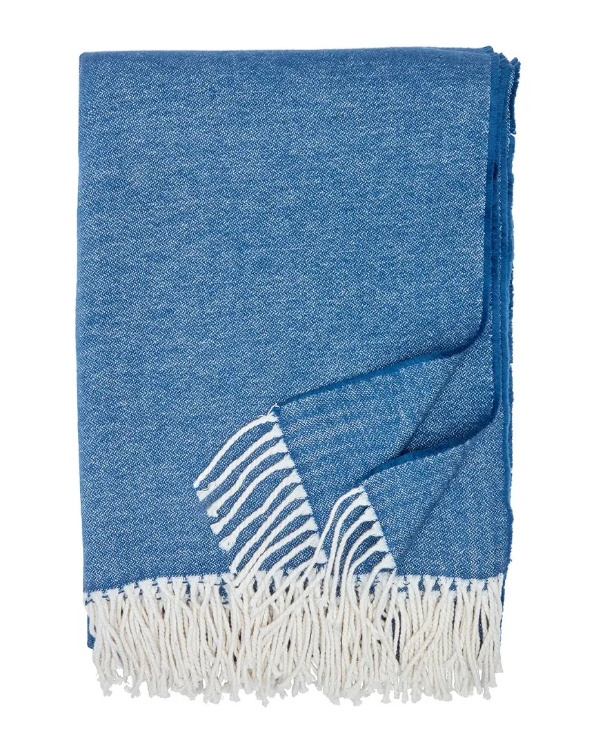 Brushed Cotton Throw - Denim Blue