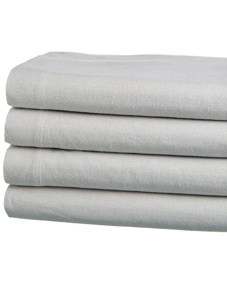 Chambray Flannel Sheet Set - Light Grey