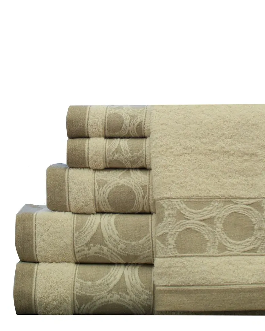Circles 6pc Towel Set - Linen