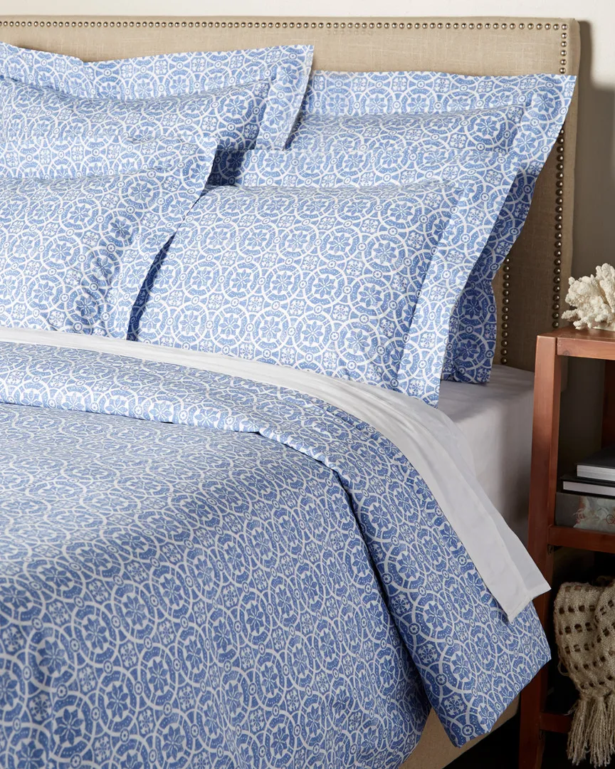 Duvet Set with Shams - Blue, Cotton image
