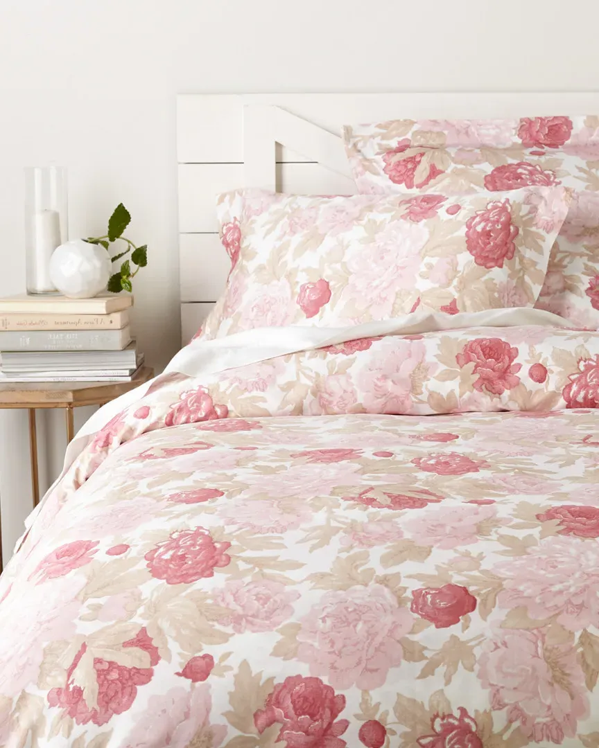 Floral Crush Duvet Set - Pink, Cotton image