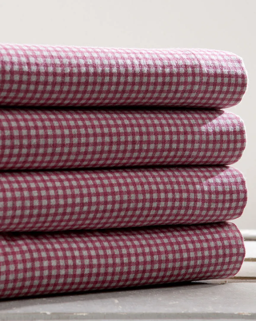 Gingham Flannel Sheet Set - Red