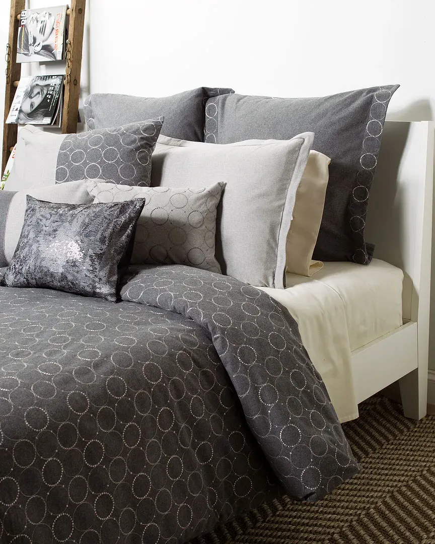 Home Concept Warm Ash Flannel Duvet & Sham Set - Beige