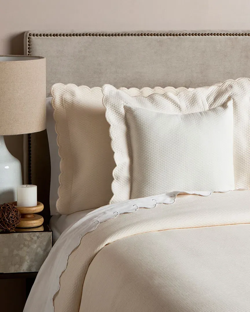 Isabel Coverlet & Sham Set - Beige, Cotton