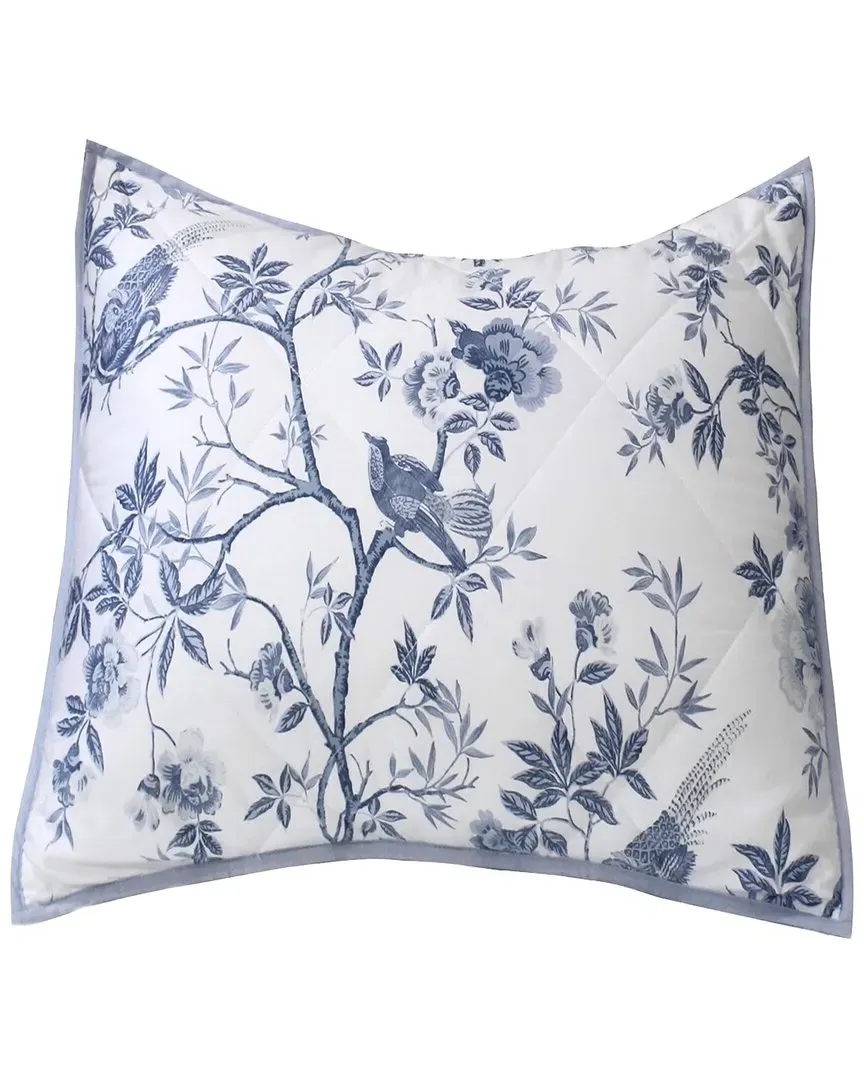 Josephine Euro Quilted Sham - White/Blue, Cotton