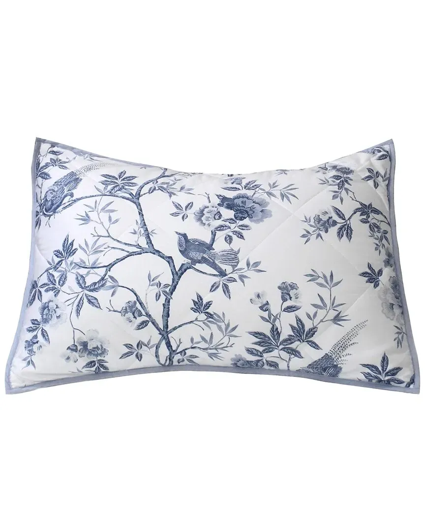 Josephine Quilted Sham - White/Blue, Cotton image