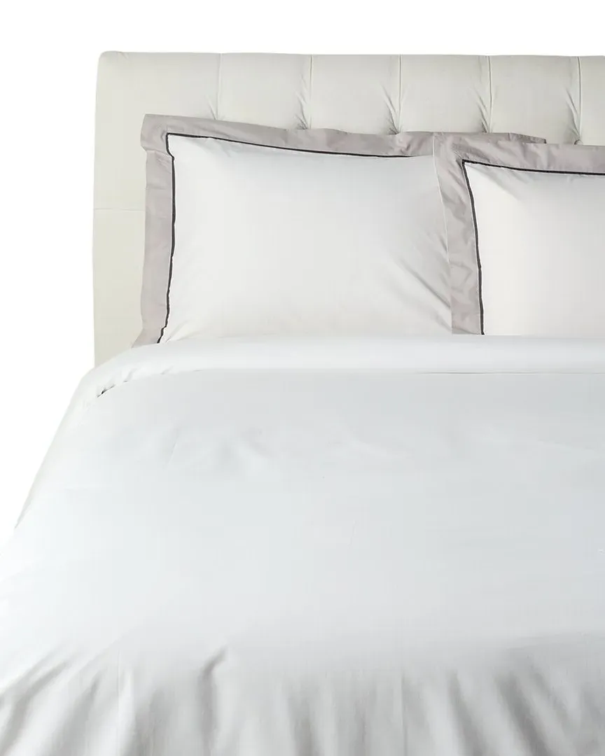 Kensington Duvet Set - White/Grey, Cotton image