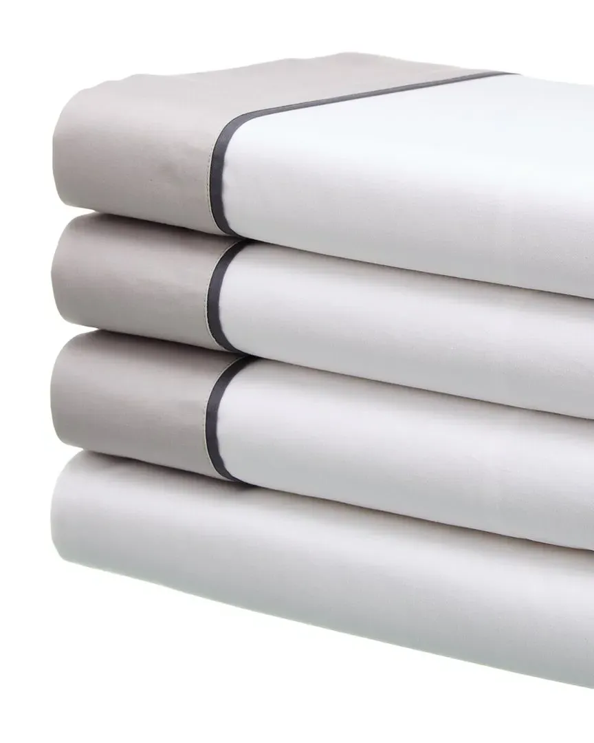 Kensington Sheet Set - White/Grey, Cotton image