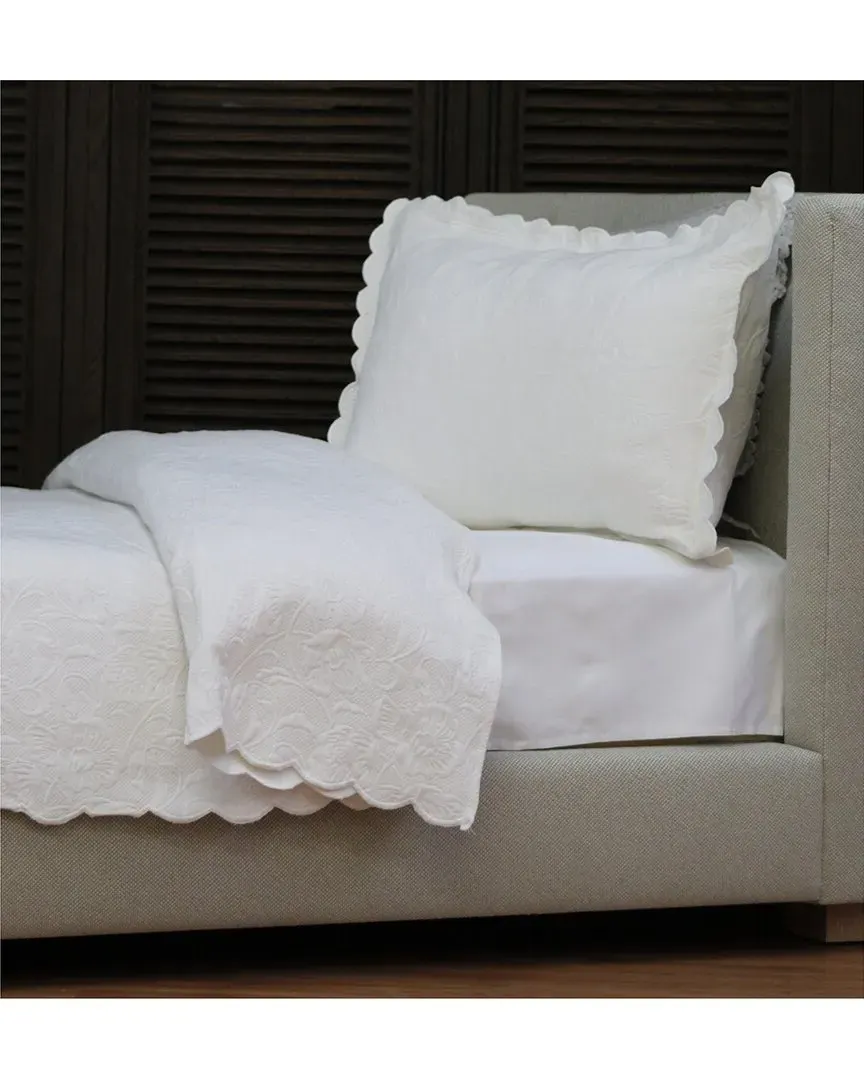 Les Fleurs Sham - White, Cotton