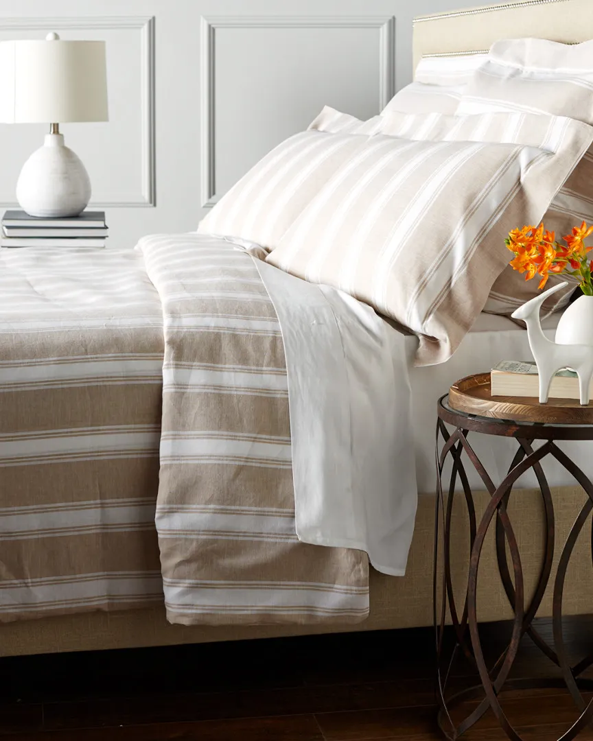 Linen Stripe Duvet Set - Linen image
