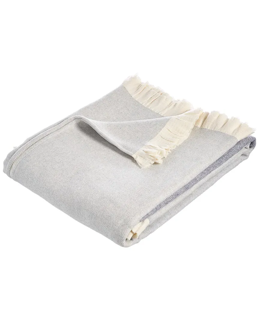 Oliver Flannel Blanket - Multi-Blue, Cotton image