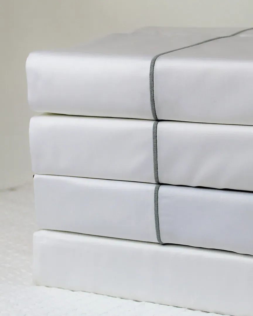 Olivia Sheet Set - White and Grey, Cotton image