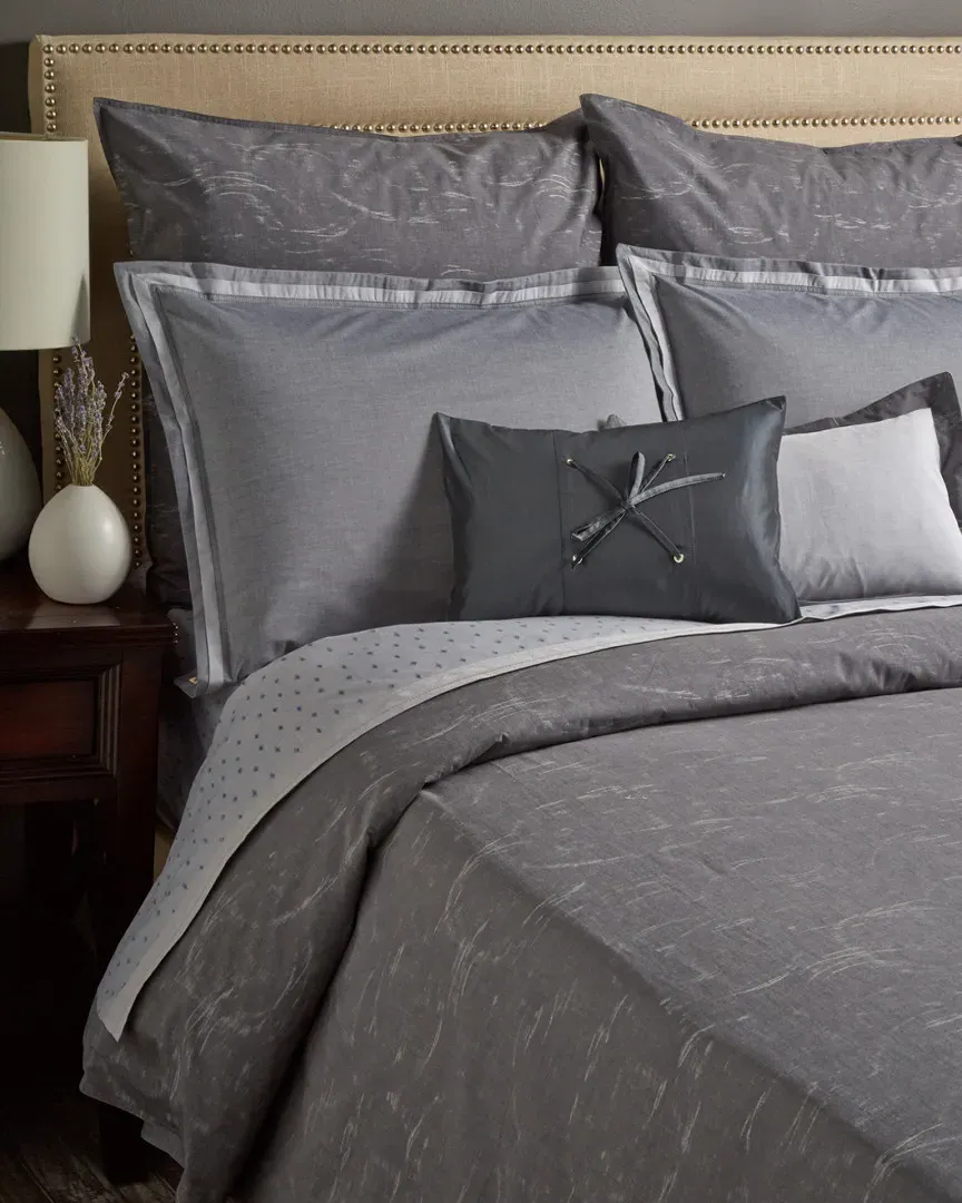 Rainfall Duvet & Sham Set - Grey, Egyptian Cotton